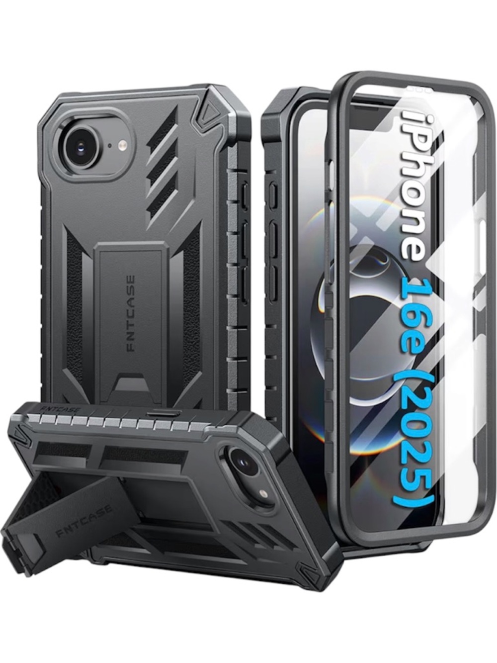 NIB FNTCASE iPhone 16e (2025) Rugged Phone Case | Built-In Screen Protector